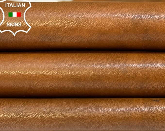 TAN BROWN DISTRESSED Antiqued Soft Italian Lambskin Lamb Sheep leather hide hides skin skins 6+sqf 0.9mm #B9133