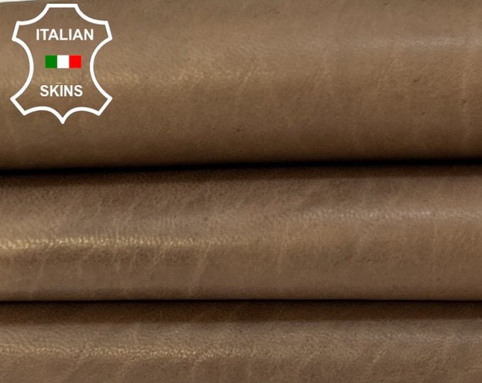 NATURAL BROWN TEXTURED Vegetable Tan Soft Italian Lambskin Lamb Sheep Leather hide hides skin skins 6sqf 1.0mm #B9208