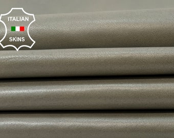 KHAKI DISTRESSED Semi Gloss Thin Italian Lambskin Lamb Sheep leather pack 5 hides skins total 25sqf 0.5mm #B9825