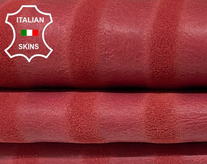 WINE RED SHIPS Print Vintage Look Italian Lambskin Lamb Sheep Leather hides hide skin skins 6+sqf 0.9mm #B2120