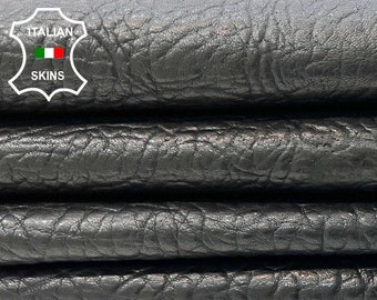 BLACK RHINO GRAINY Textured On Thick Soft Italian Lambskin Lamb Sheep leather pack 2 hides skins total 6+sqf 1.2mm #B9974