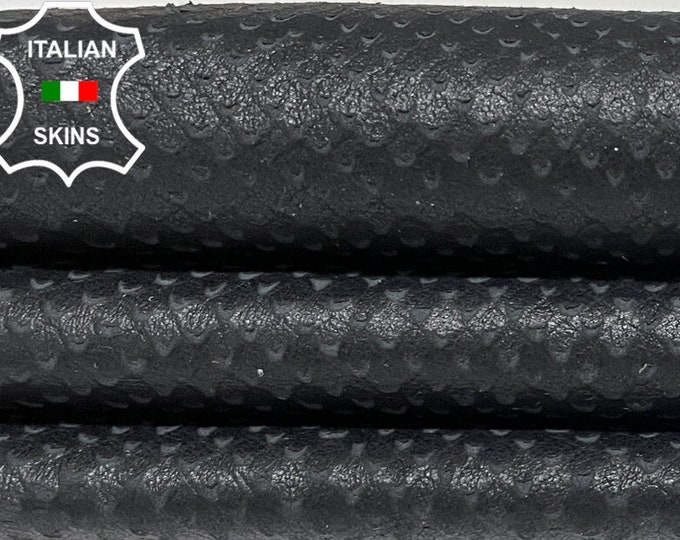 BLACK SNAKE  TEXTURED Print On Soft Italian Lambskin Lamb Sheep Leather hides hide skin skins 4+sqf 0.9mm #B1575