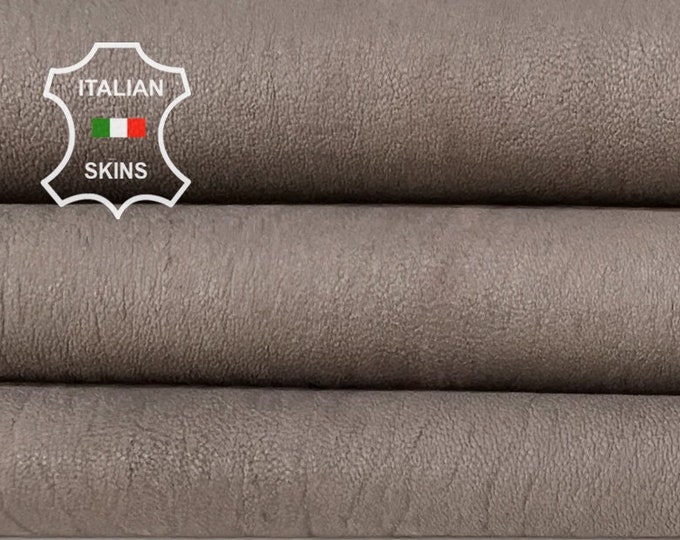 TAUPE GRAY STRETCH Soft Italian Lambskin Lamb Sheep Leather hide hides skin skins 5sqf 0.7mm #B6969