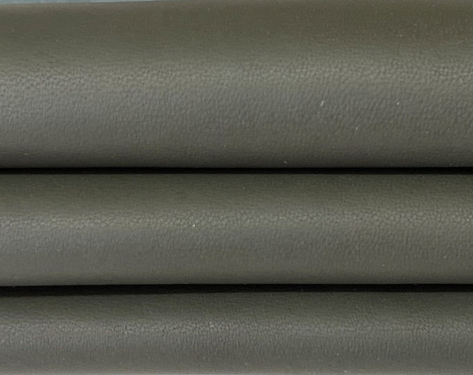 OLIVE ARMY GREEN soft Italian Lambskin Lamb Sheep leather skin hide skins hides 4+sqf 0.9mm #A7962