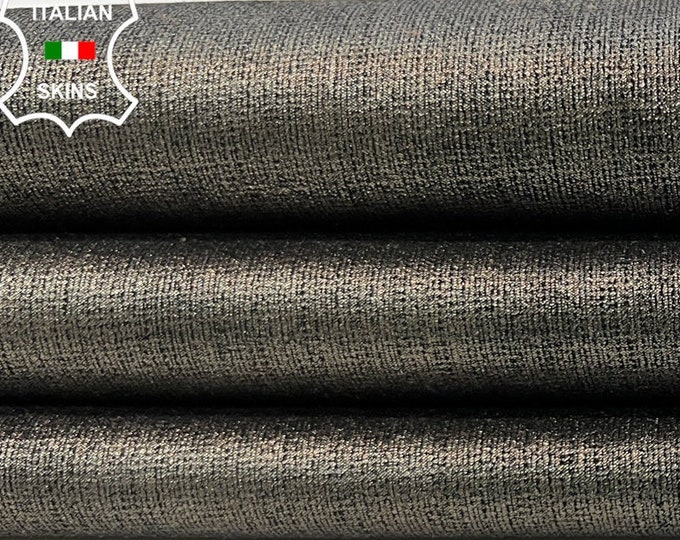 METALLIC PEWTER CANVAS Print On Cracked Thick Soft Italian Goatskin Goat Leather hide hides skin skins 4+sqf 1.1mm #C393
