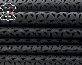 BLACK LASER ENGRAVED Soft Italian Lambskin Lamb Sheep Leather pack 2 hides skins total 14sqf 0.9mm #C1003