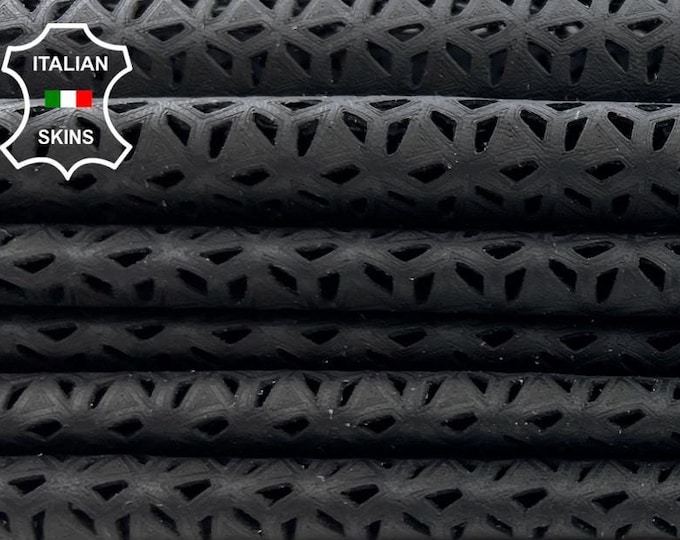 BLACK LASER ENGRAVED Soft Italian Lambskin Lamb Sheep Leather pack 2 hides skins total 14sqf 0.9mm #C1003