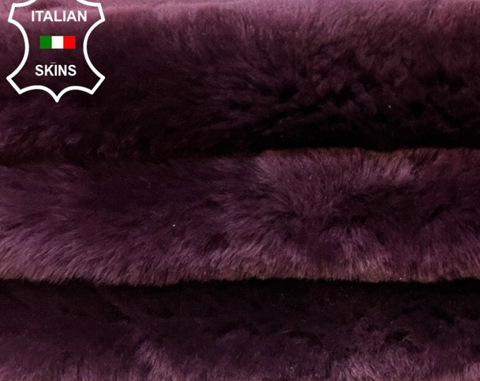 PURPLE GRAPE PLUM Hair On Soft sheepskin shearling fur hairy sheep Italian leather skin skins hide hides 25"x30"  #B8604