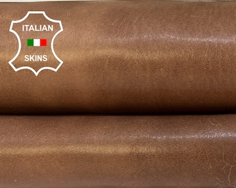 BROWN SHINY VEGETABLE Tan Italian Goatskin Goat Leather hide hides skin skins 6sqf 1.0mm #B4232