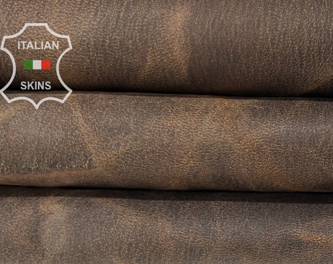 BROWN VINTAGE Look Thin Soft Italian STRETCH Lambskin Lamb Sheep Leather hide hides skin skins 4+sqf 0.6mm #B7402