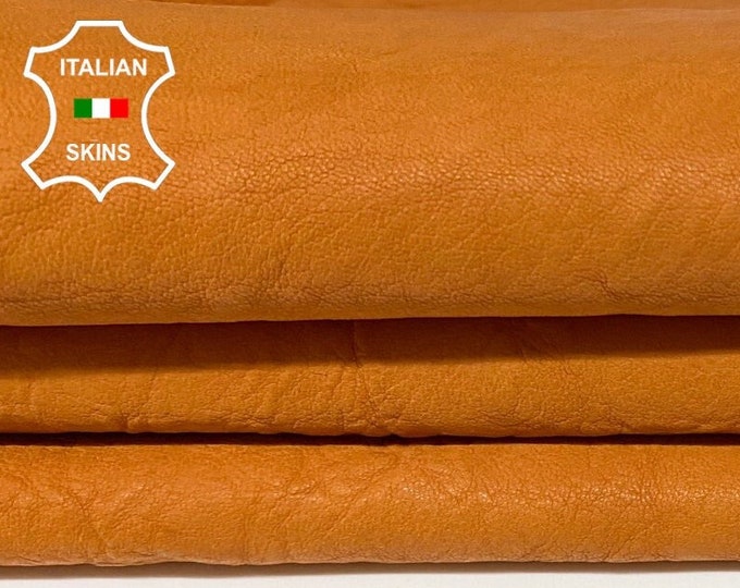 WASHED BRANDY BROWN Vegetable Tan soft Italian Lambskin Lamb Sheep leather hide hides skin skins 5sqf 1.0mm #A9786