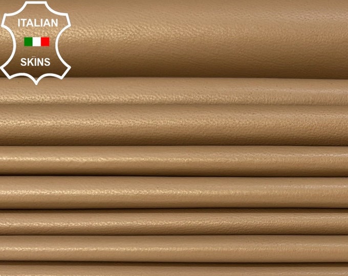 CAFFE LATTE CAPPUCCINO Brown Thin Soft Italian Lambskin Lamb Sheep leather pack 3 hides skins total 18+sqf 0.4mm #B8339