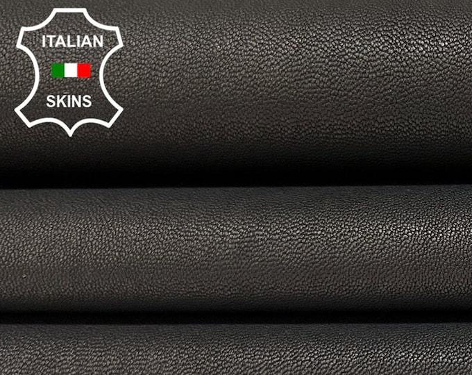 MATTE BLACK STRETCH Vegetable Tan Soft Italian Lambskin Lamb Sheep Leather hide hides skin skins 6+sqf 0.8mm #B6842