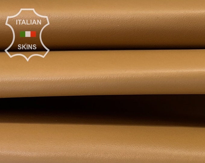 BISCUIT SAND BROWN Distressed Soft Italian Lambskin Lamb Sheep leather hide hides skin skins 5+sqf 0.7mm #B7320