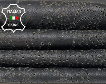 BLACK LASER ENGRAVED Thin Soft Italian Lambskin Lamb Sheep Leather hides hide skin skins 4sqf 0.6mm #B2207