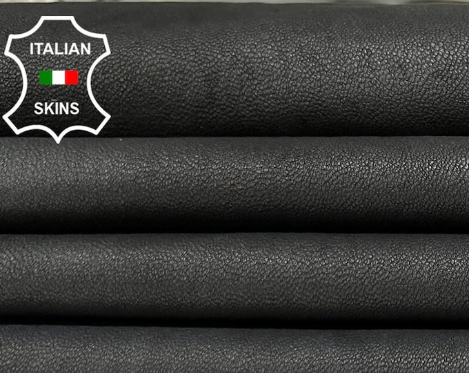 ANTHRACITE BLACK STRETCH Naked Thin Soft Italian Lambskin Lamb Sheep Leather hide hides skin skins 6+sqf 0.6mm #B6841