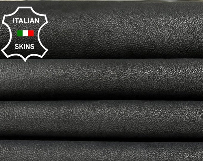 ANTHRACITE BLACK STRETCH Naked Thin Soft Italian Lambskin Lamb Sheep Leather hide hides skin skins 6+sqf 0.6mm #B6841