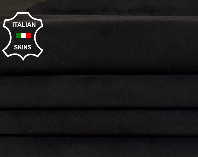 BLACK SUEDE Italian Goatskin Goat Leather hides pack 2 skins total 5+sqf 0.8mm #A9933