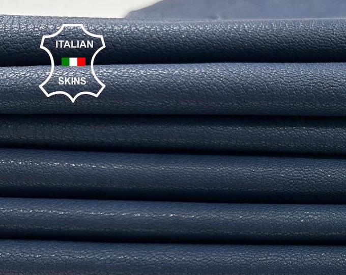 BLUE vegetable tan rough thick soft Italian Goatskin Goat leather 3 skins hides total 17sqf 1.3mm #C3571