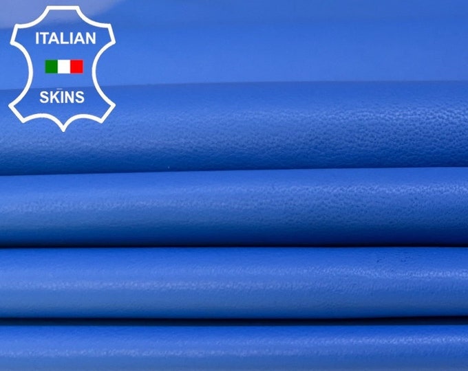 PERENNIAL BLUE Thin Soft Italian Lambskin Lamb Sheep leather pack 2 hides skins total 10+sqf 0.6mm #B5023