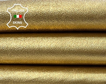 METALLIC GOLD ROUGH Thick Italian Goatskin Goat leather hide hides skin skins 7sqf 1.8mm #C111