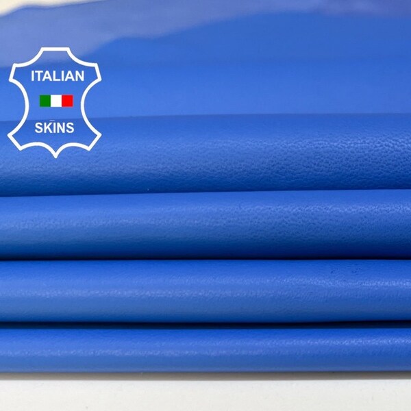 PERENNIAL BLUE Thin Soft Italian Lambskin Lamb Sheep leather pack 2 hides skins total 10+sqf 0.6mm #B5023