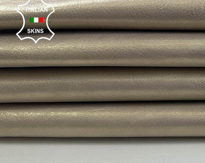CHAMPAGNE PEARLISED rough vegetable tan Italian Goatskin Goat Leather 2 skins hides total 7+sqf 1.0mm #C3477