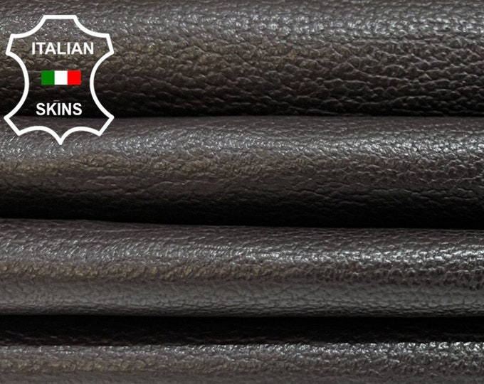 DARK BROWN ROUGH Soft Italian Goatskin Goat Leather pack 2 hides skins total 14+sqf 1.0mm #B4889