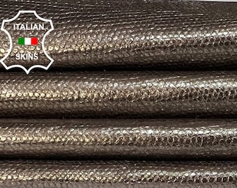 METALLIC PEWTER SNAKE Textured Print On Thin Italian Lambskin Lamb Sheep Leather hide hide skin skins 7sqf 0.6mm #B6788