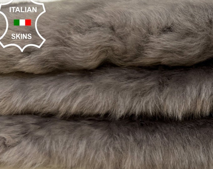 TAUPE GRAY Hair On sheepskin shearling fur hairy sheep Italian leather skin skins hide hides 20"x21"  #B3969