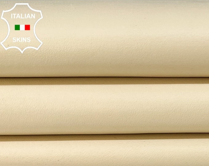 CREAM IVORY Thick Soft Italian Lambskin Lamb Sheep Leather hide hides skin skins 4sqf 1.2mm #B9728