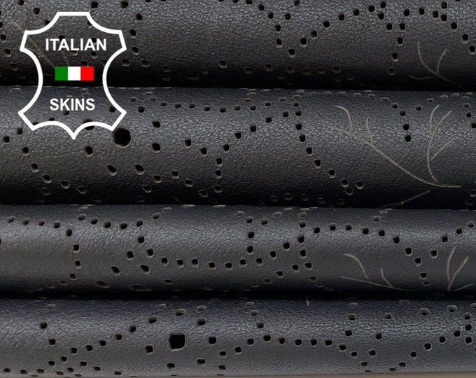 BLACK LASER ENGRAVED Textured Soft Italian Lambskin Lamb Sheep Leather hides hide skin skins 4+sqf 0.6mm #B972