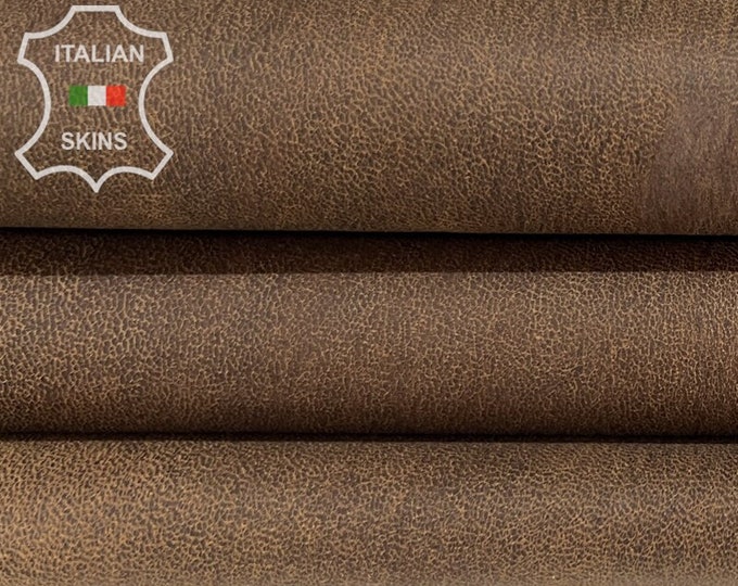 VINTAGE BROWN Thin Soft Italian STRETCH Lambskin Lamb Sheep Leather hide hides skin skins 6sqf 0.6mm #B7396