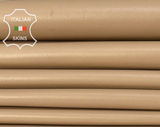 BEIGE Thin Soft Italian Lambskin Lamb Sheep Leather pack 2 hides skins total 11+sqf 0.6mm #B8226