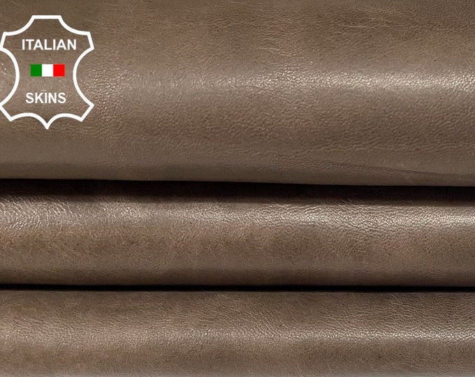 NATURAL BROWN ANTIQUED Vegetable Tan Italian Lambskin Lamb Sheep leather skin skins hide hides 6+sqf 1.0mm #A9999