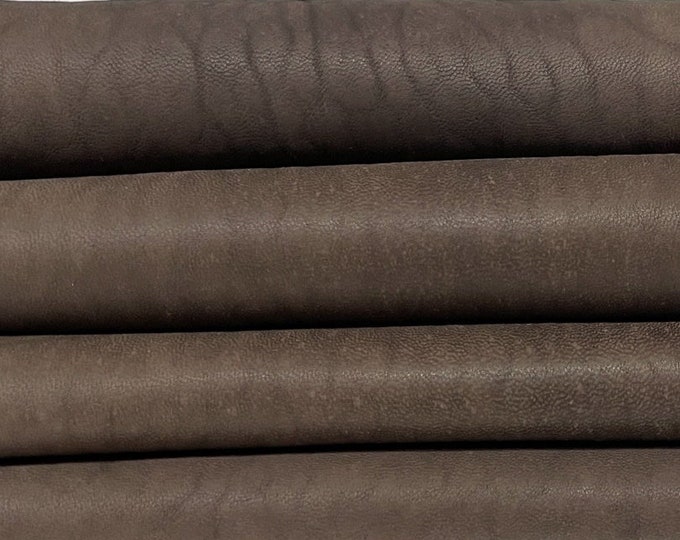 NATURAL BROWN VINTAGE look naked antiqued vegetable tan soft Italian Lambskin Lamb Sheep leather skin skins hide hides 7sqf 1.0mm #A9064