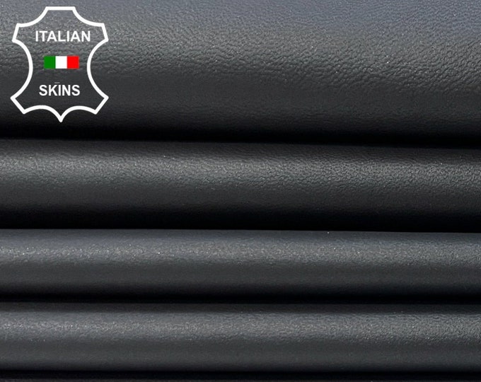 BLACK MIDNIGHT Soft Italian Lambskin Lamb Sheep Leather hide hides skin skins 8+sqf 0.8mm #C174