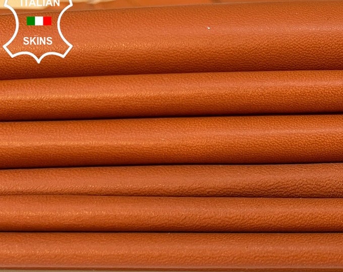 ORANGY TAN Thin Soft Italian Lambskin Lamb Sheep Leather pack 3 hides skins total 12sqf 0.5mm #B9612