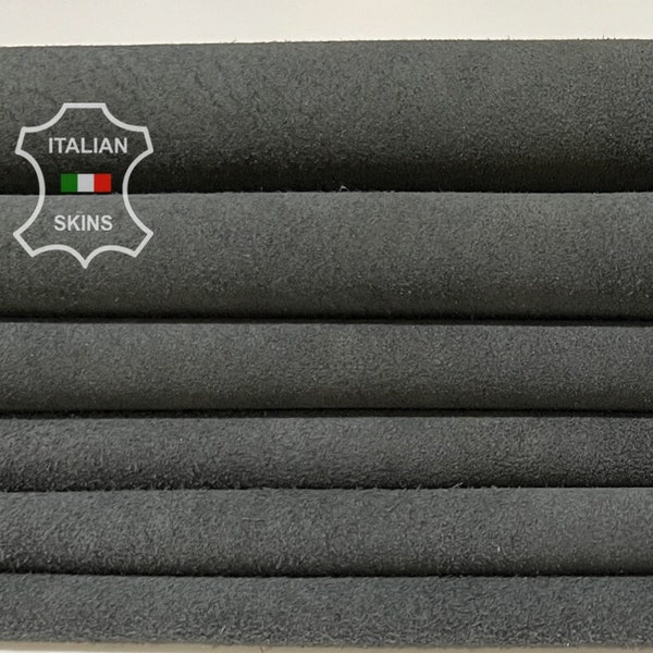 DARK TAUPE Gray Nubuck Washed Thick Soft Italian STRETCH Lambskin Lamb Sheep Leather pack 2 hides skins total 9+sqf 1.1mm #B7161