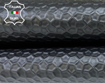 BLACK TURTLE SHELL Textured Embossed Print On Thick Strong Italian Goatskin Goat Leather hide hides skin skins 8sqf 1.5mm #B8376