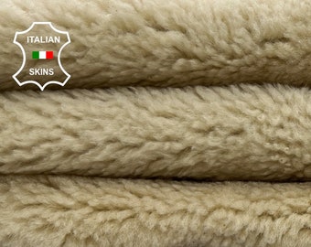 IVORY On Antiqued BROWN Hair On sheepskin Lamb shearling fur hairy sheep Italian leather hide hides skin skins 23"x30"  #C841