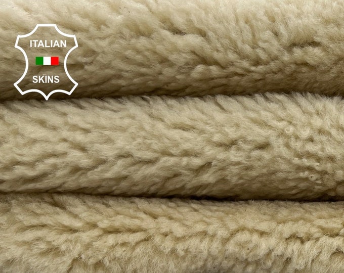 IVORY On Antiqued BROWN Hair On sheepskin Lamb shearling fur hairy sheep Italian leather hide hides skin skins 23"x30"  #C841