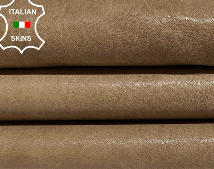 LIGHT WALNUT BROWN Washed Vegetable Tan Thick Soft Italian Lambskin Lamb Sheep Leather hide hides skin skins 4+sqf 1.1mm #B6420