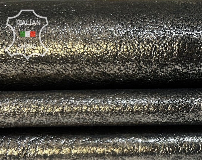 METALLIC GUNMETAL Thick Italian Goatskin Goat Leather hide hides skin skins 5+sqf 1.1mm #B7705