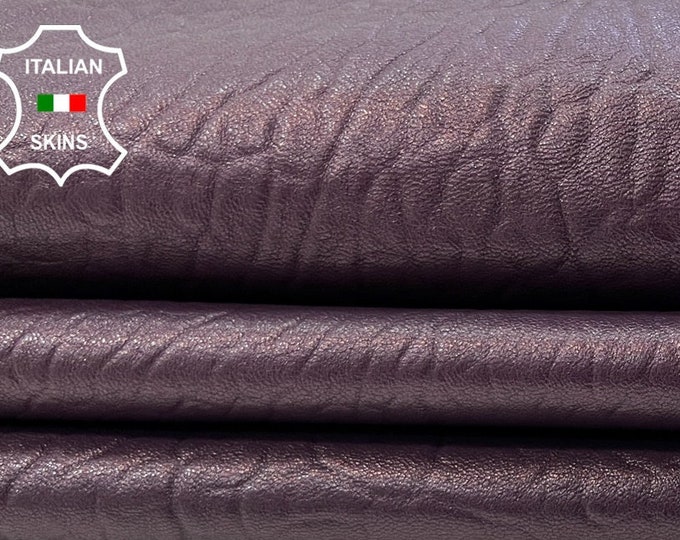 PURPLE BUBBLY PEARLIZED Vegetable Tan Thick Italian Lambskin Lamb Sheep Leather hide hides skin skins 5sqf 1.3mm #C230