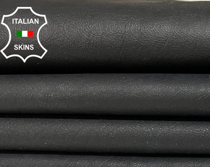 BLACK COATED MATTE Soft Italian Lambskin Lamb Sheep Leather hide hides skin skins 8+sqf 0.9mm #B6925