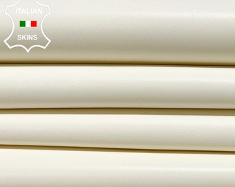 CREAMER VANILLA WHITE Soft Italian Lambskin Lamb Sheep Leather pack 2 hides skins total 10+sqf 0.8mm #B9033