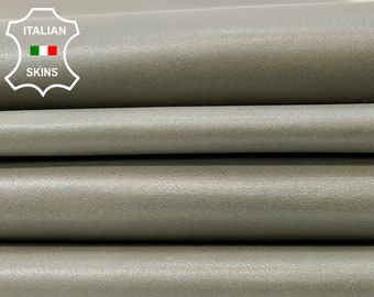 KHAKI GREY DISTRESSED Thin Soft Italian Lambskin Lamb Sheep Leather pack 3 hides skins total 12+sqf 0.5mm #B9950