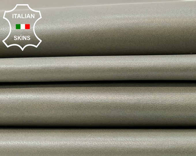 KHAKI GREY DISTRESSED Thin Soft Italian Lambskin Lamb Sheep Leather pack 3 hides skins total 12+sqf 0.5mm #B9950