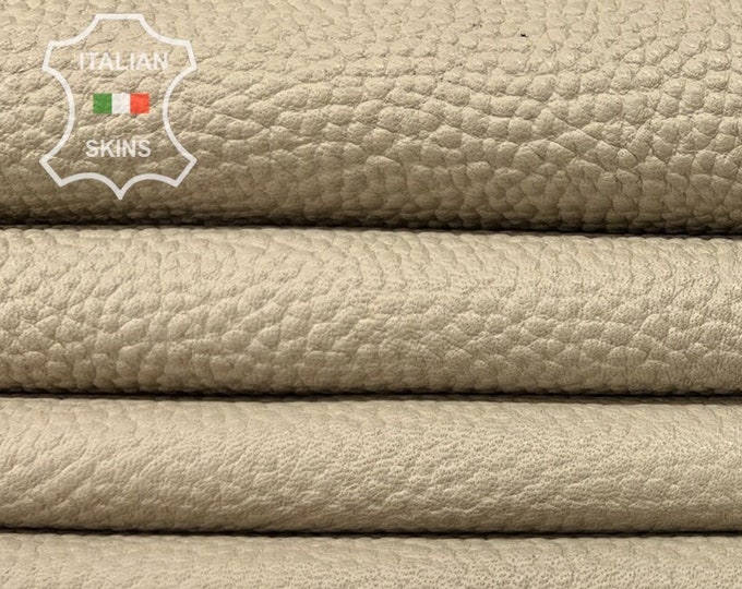 BEIGE PEBBLE GRAINY Thick Soft Italian Lambskin Lamb Sheep Leather hide hides skin skins 9sqf 1.6mm #B7635